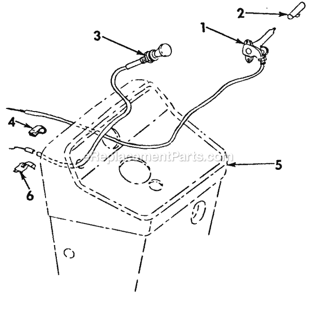Fuel Shutoff & Choke Controls Diagram and Parts List for 147 2050041U, 2050203U Cub Cadet Lawn Tractor